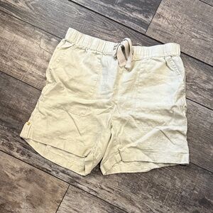 Ellen Tracy Women's Cream Linen Cargo Shorts